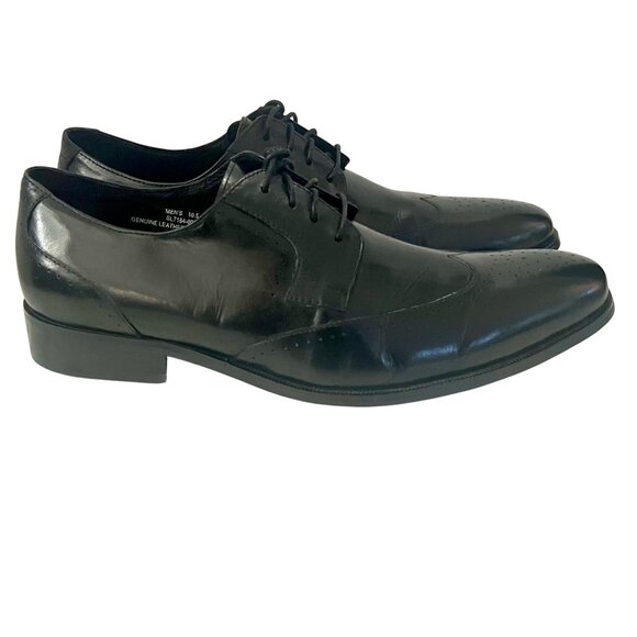 Steven Land Hand Made Leather Wingtip Oxford Dress Shoes Black10.5 Vero Cuoio - Picture 2 of 10